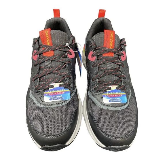 Women's Size 8 Skechers Energy Racer EMBRACE HER Black/PINK/NEON YELLOW Sneakers - Picture 6 of 9